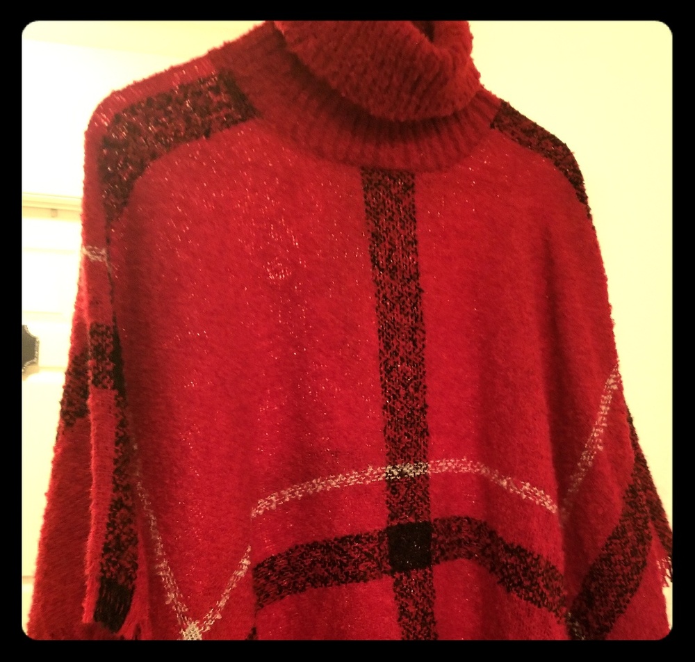 Women's Poncho( Red)